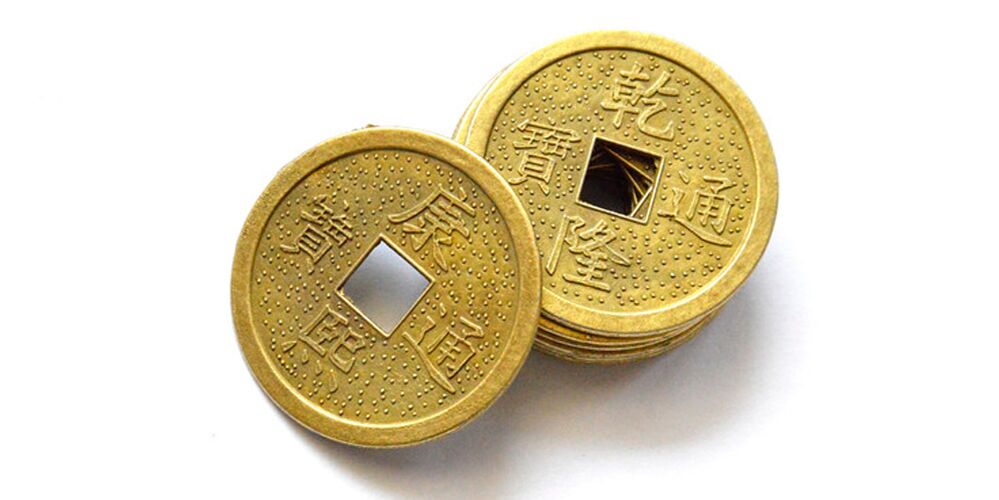 Kínai érmék, mint a szerencse amulettje