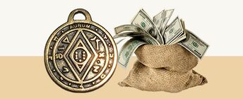 Érme-amulett pénzért és szerencséért